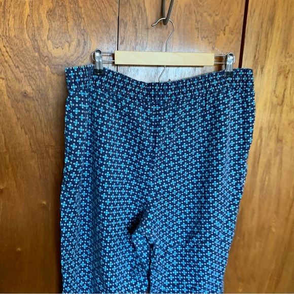 Lands end lounge pants size large women’s blue diamond print tie waist - Picture 11 of 14
